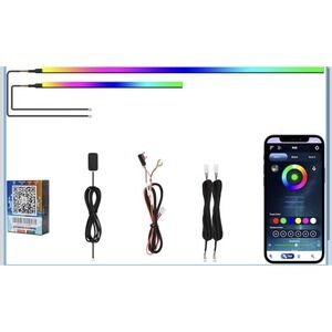 2025 Upgraded Car LED Strip Lights Dual-Zone App-Controlled Fiber Optic Kit